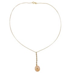 Assael Golden South Sea Pearl Diamond Gold Pendant Necklace