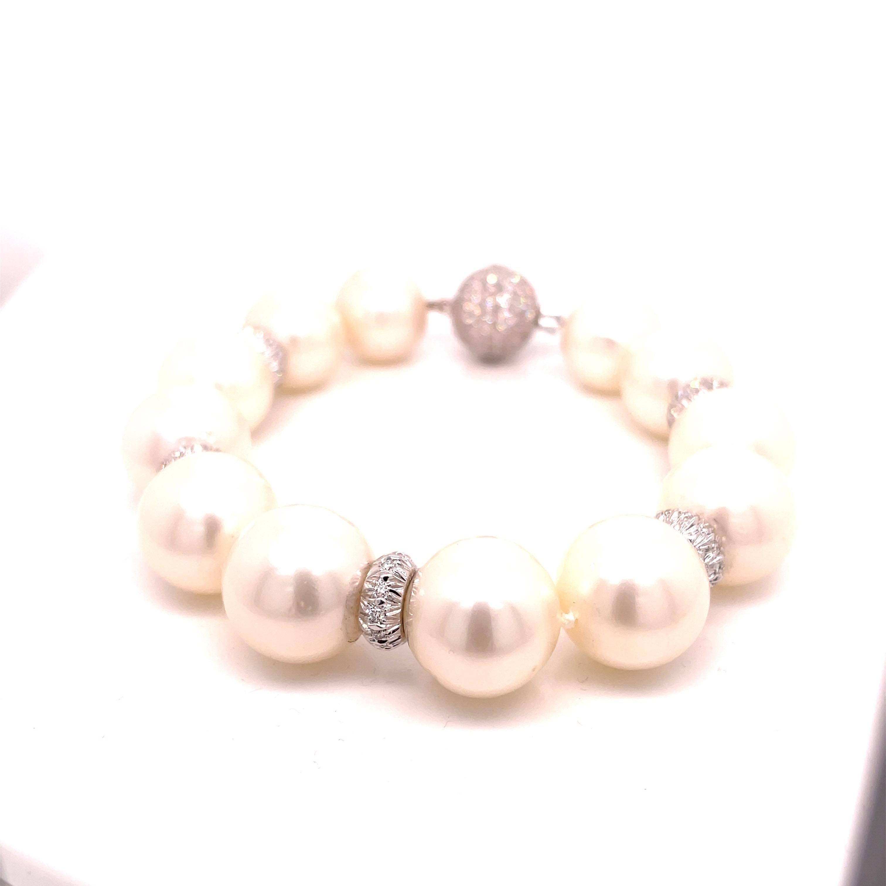 Modern Assael Pearl and Diamond Bracelet
