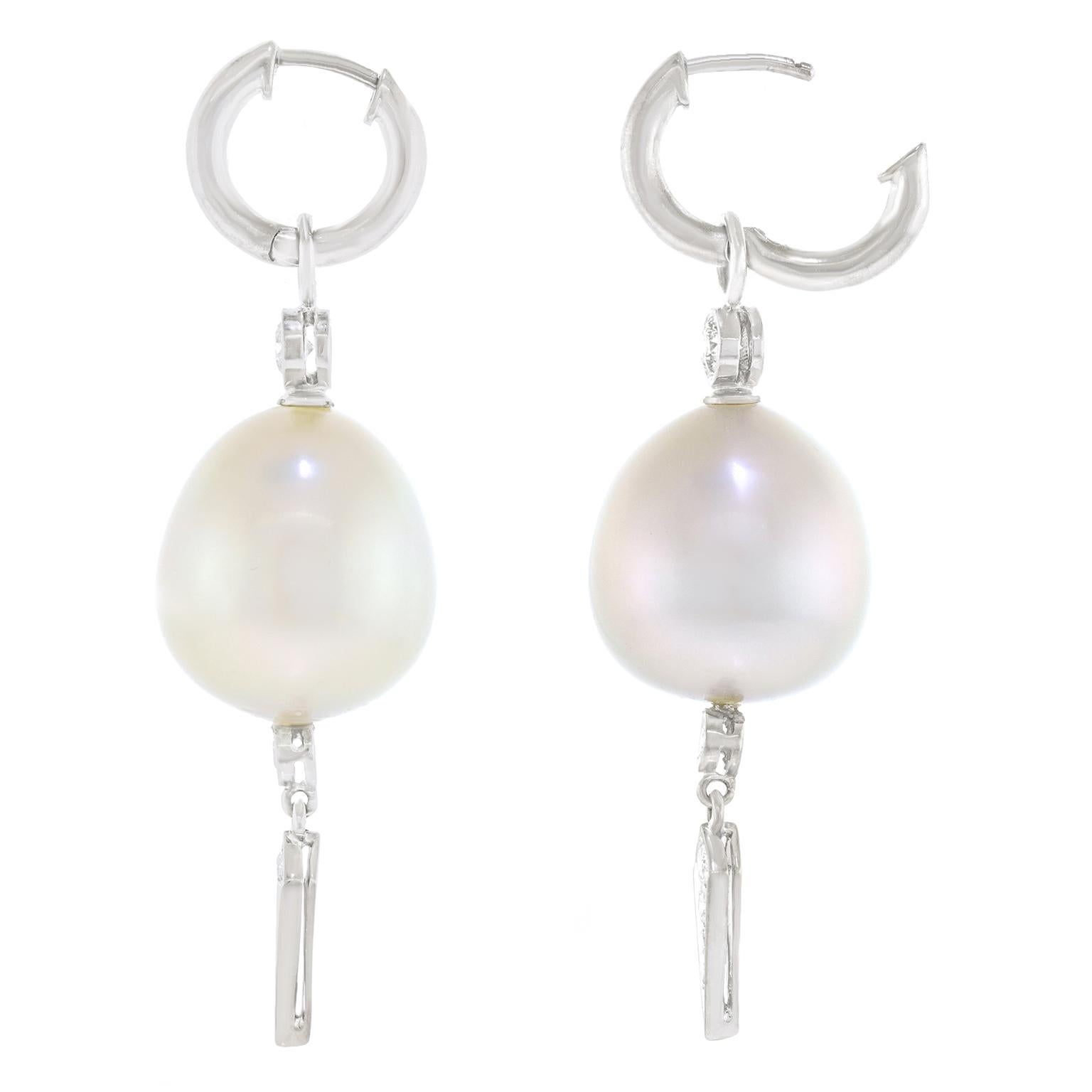 Women's Assael Pearl and Diamond Drop Earrings