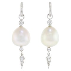 Assael Pearl and Diamond Drop Earrings