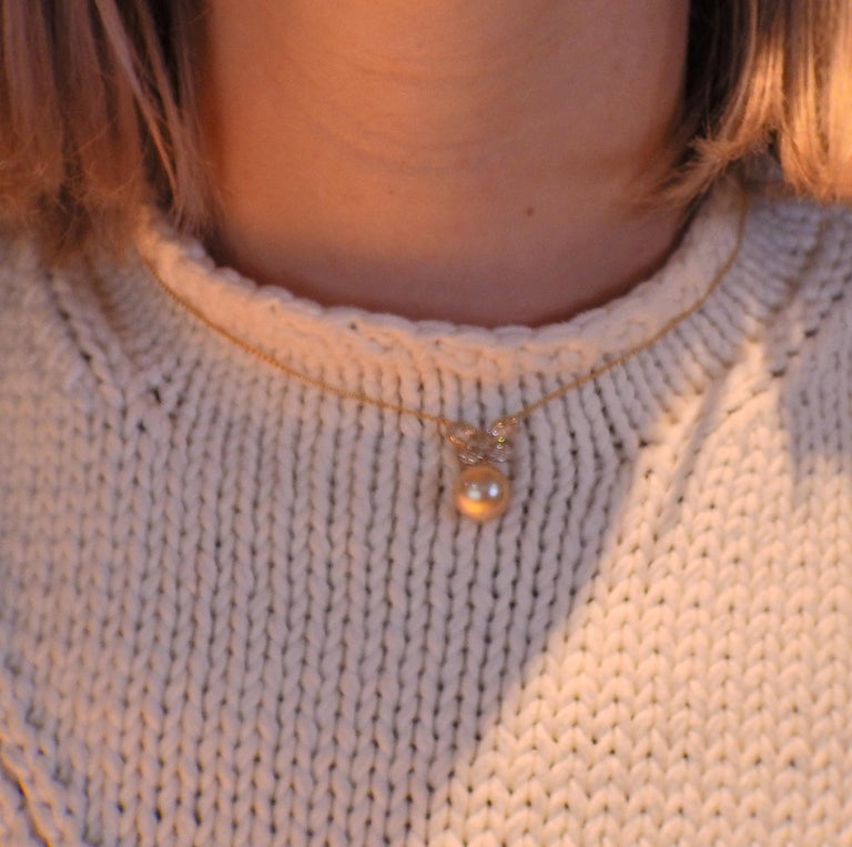 Assael South Sea Pearl Diamond Gold Butterfly Pendant Necklace For Sale ...