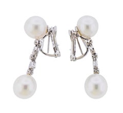 Assael South Sea Pearl Diamond Gold Drop Earrings