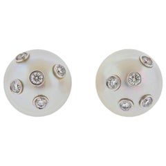 Assael South Sea Pearl Diamond Gold Earrings