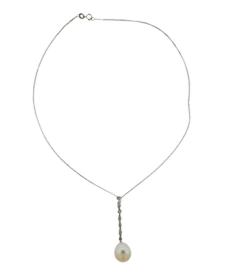 Assael South Sea Pearl Diamond Gold Pendant Necklace For Sale at 1stDibs