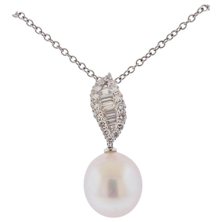 Assael South Sea Pearl Diamond Gold Pendant Necklace For Sale at 1stDibs