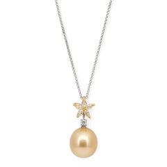 Assael Conjunto de Collar y Pendientes de Perlas del Mar del Sur y Diamantes Oro de 18 K