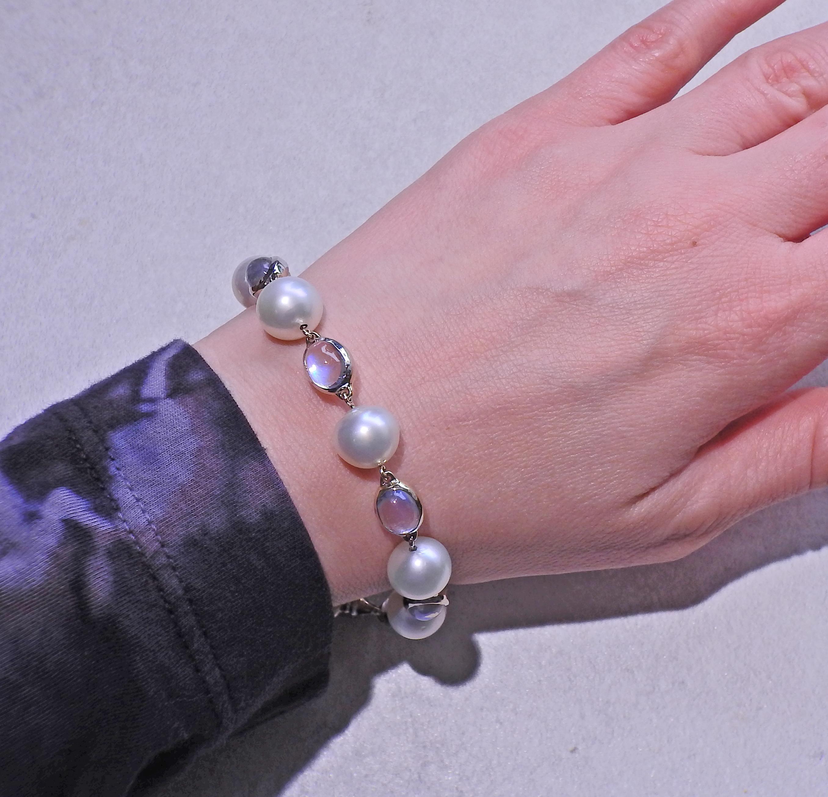 Women's Assael South Sea Pearl Moonstone Gold Bracelet