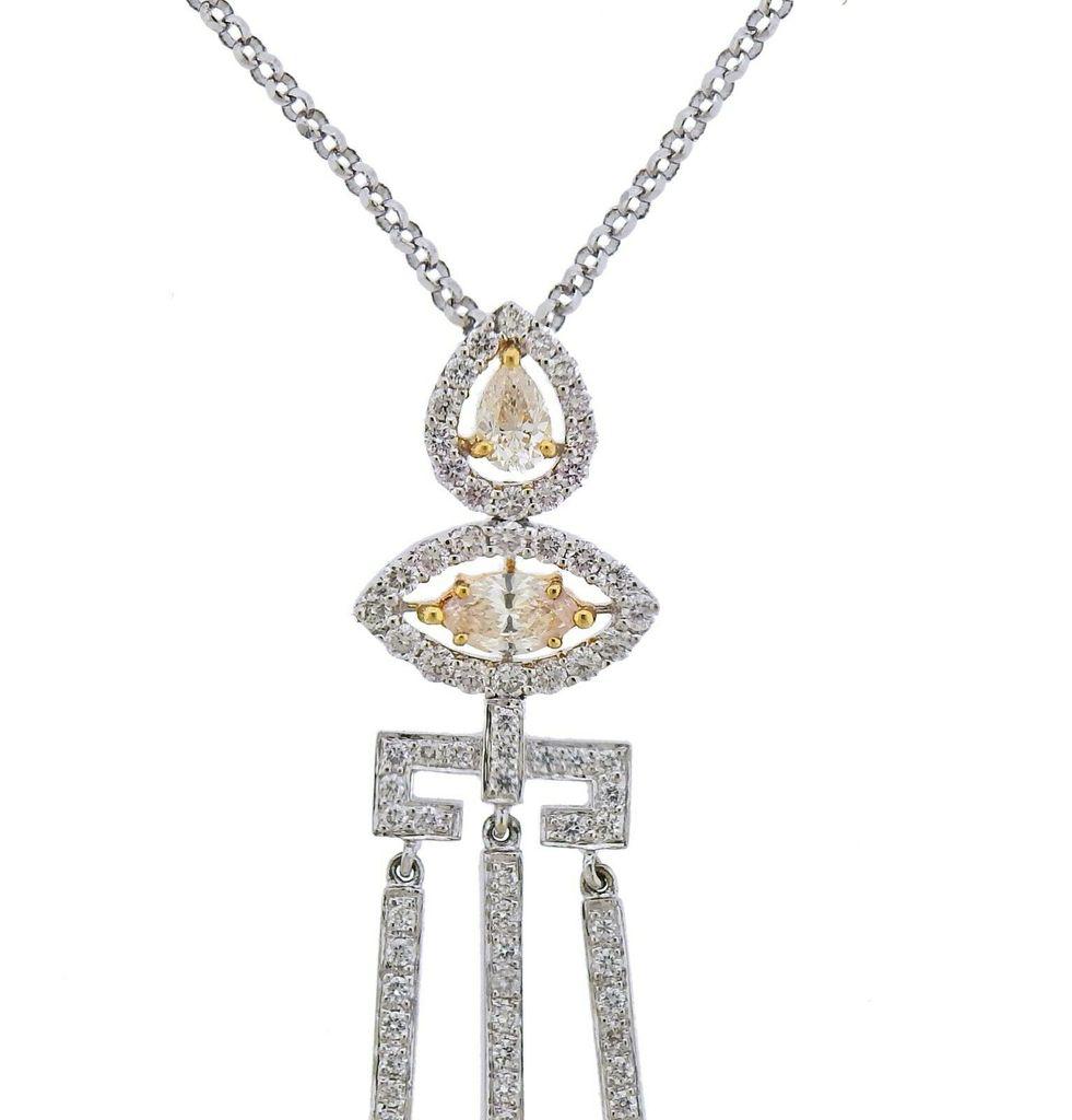 Assael South Sea Pearl Yellow Diamond Gold Pendant Necklace In New Condition For Sale In Lambertville, NJ