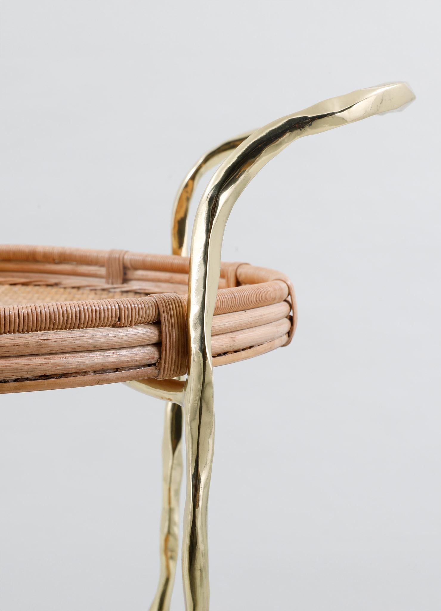 Contemporary Assam Brass & Cane Trolley, Viya by Vikram Goyal For Sale