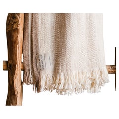 Handwoven ASSAM FIELD Throw by Himalayan Hermitage, 42x78 Inches, Cream