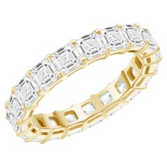 Asscher, bague d'éternité en or 14 carats
