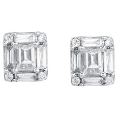 0.62ct Natural Diamond 14K White Gold Stud Earrings