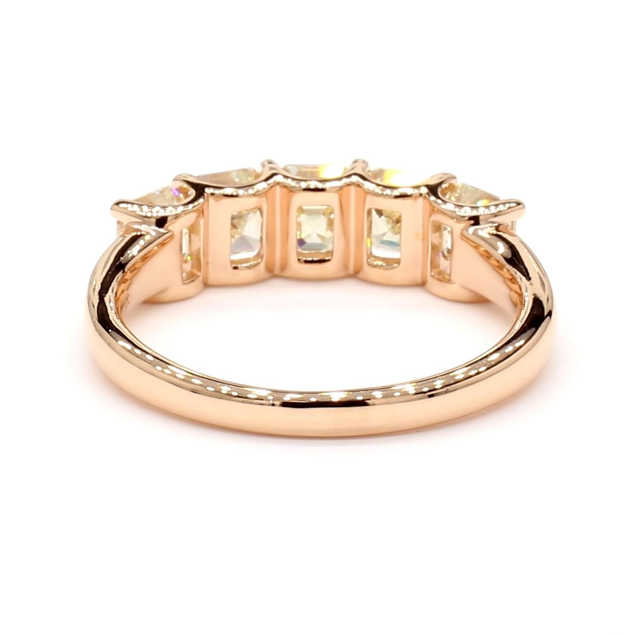 Asscher Cut 1.95 Carats Halfway Eternity Band 18K Rose Gold *Natural Diamonds* 1