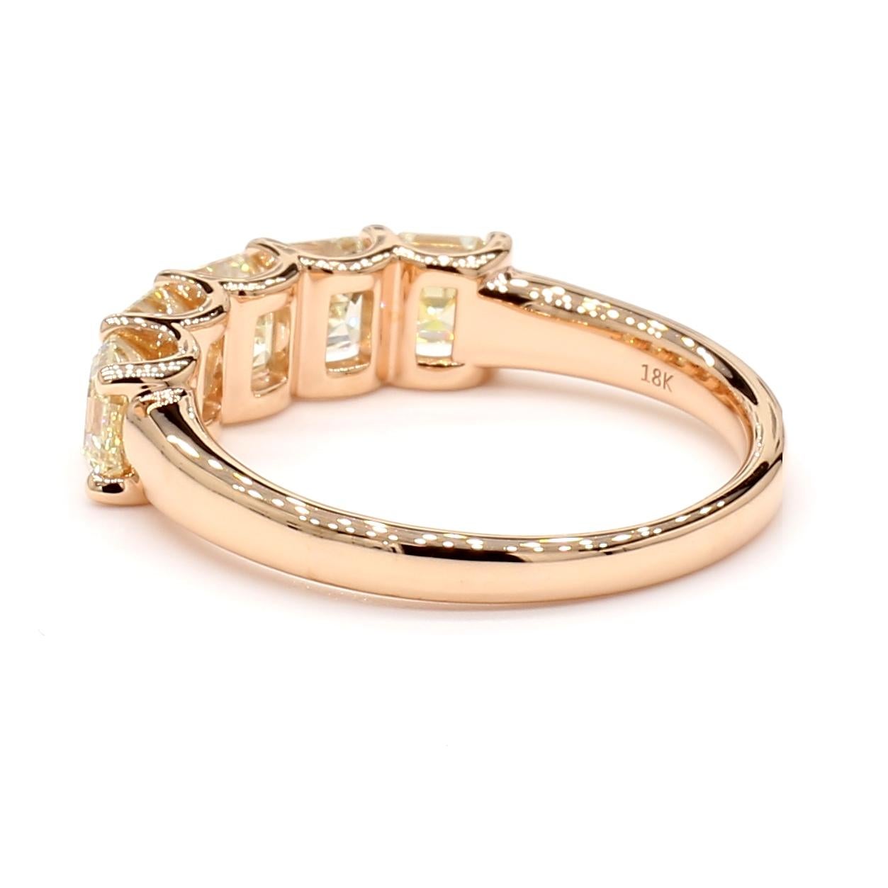 Asscher Cut 1.95 Carats Halfway Eternity Band 18K Rose Gold *Natural Diamonds* 2
