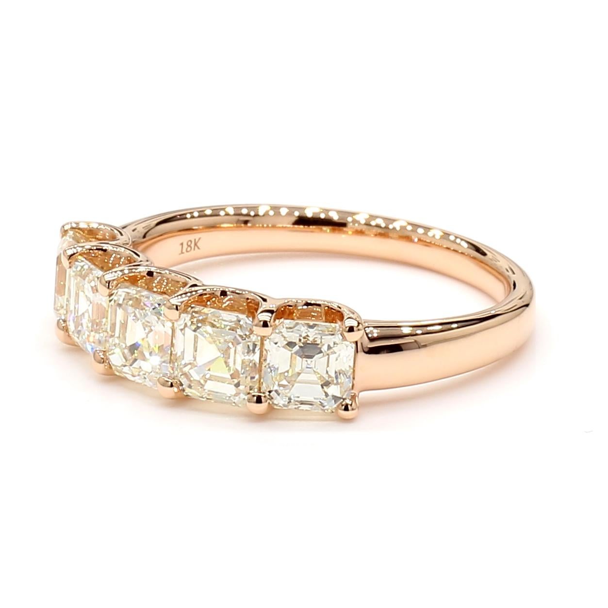Asscher Cut 1.95 Carats Halfway Eternity Band 18K Rose Gold *Natural Diamonds* 4