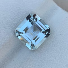 Asscher Cut 4.30 Carat Natural Loose Aquamarine Square Shape Gems For Ring