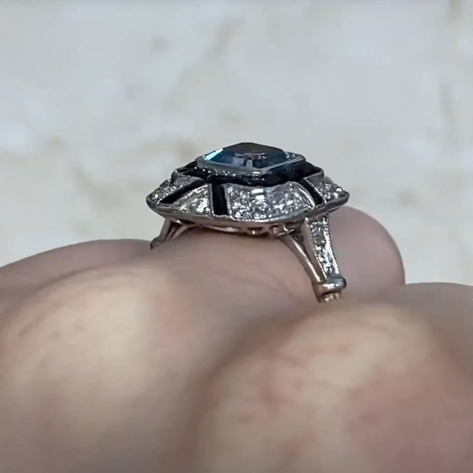 Anello di fidanzamento a doppio anello con taglio Asscher (circa 1,00 carati) in platino In condizioni ottime in vendita a New York, NY