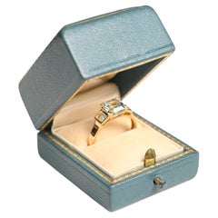 Asscher Cut Aquamarine Prong-Set Ring (Approx. 1.20-Carats), 18K Yellow Gold