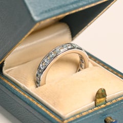 Asscher Cut Aquamarine Ring (Approx. 2.40-Carats), Eternity Band, Platinum