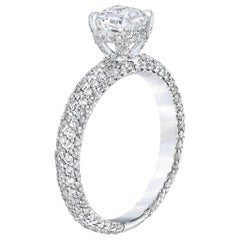 Asscher Cut Diamond 18 Karat Gold GIA Certified Custom Engagement Ring