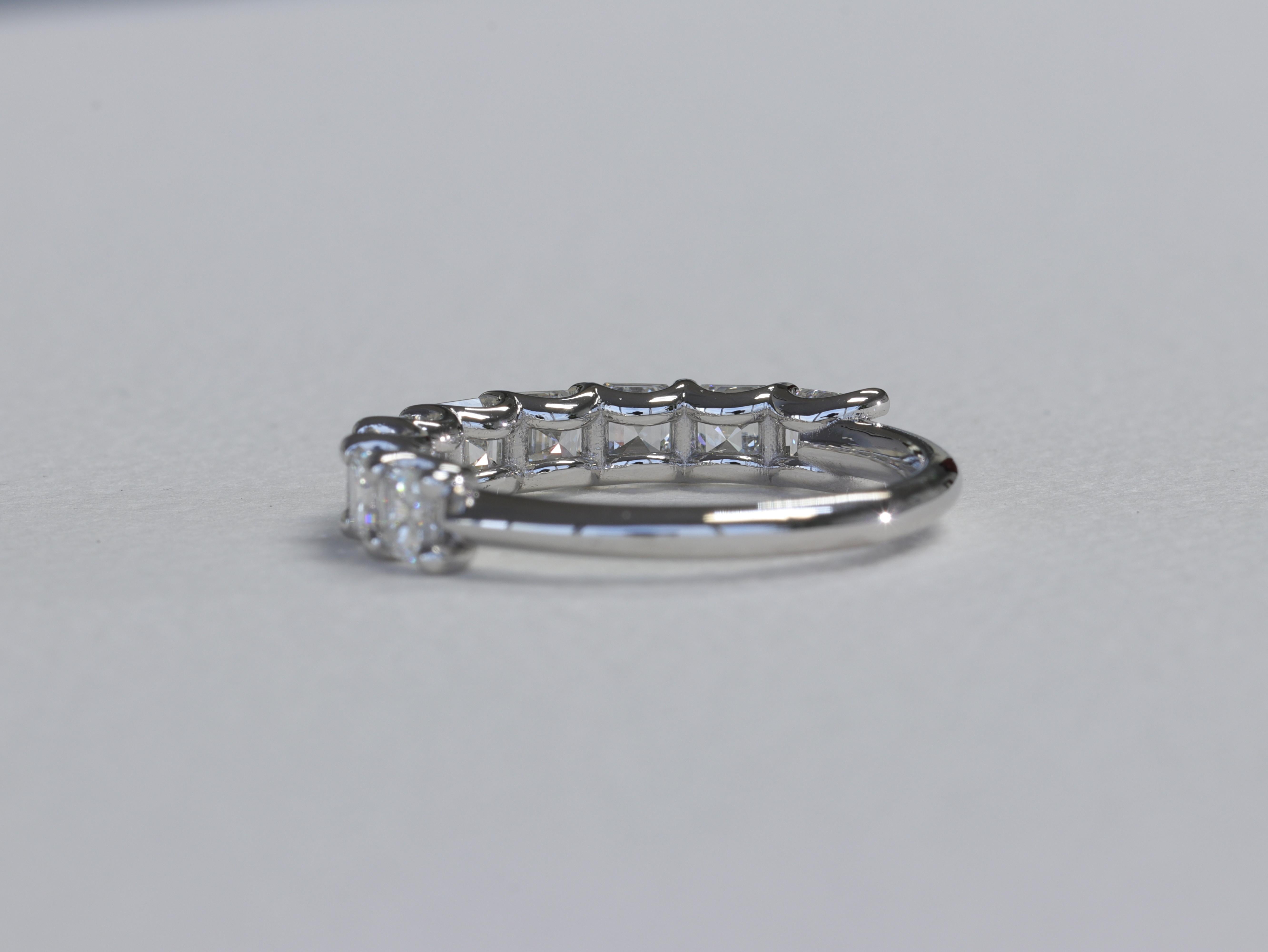 Asscher Cut Diamond Anniversary Band In New Condition For Sale In Tampa, FL
