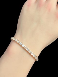 Asscher Cut Diamond Bezel Tennis Bracelet in 18K Rose Gold (9.63ct VVS) by Arnav