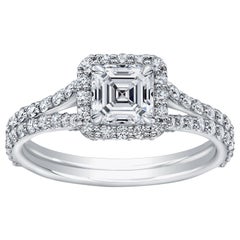 Bague de fiançailles Asscher taille diamant