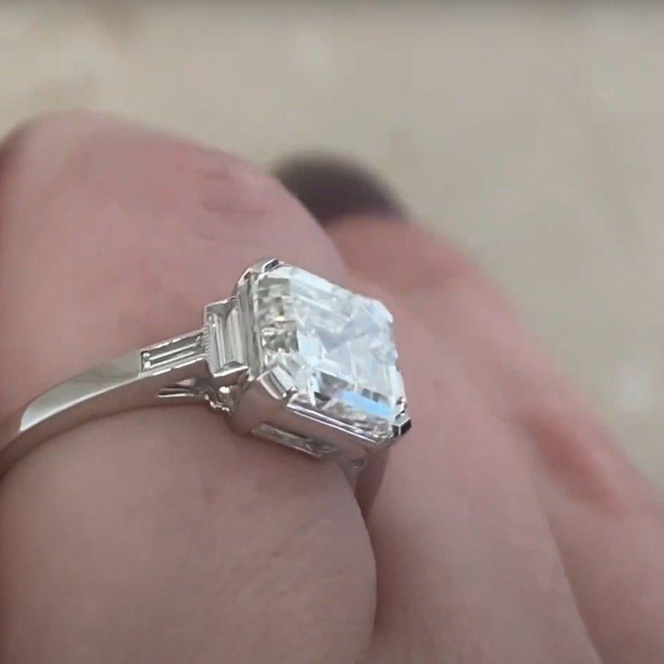 Anillo de compromiso de diamantes talla Asscher (GIA aprox. 3,10 quilates), platino Corte Asscher en venta