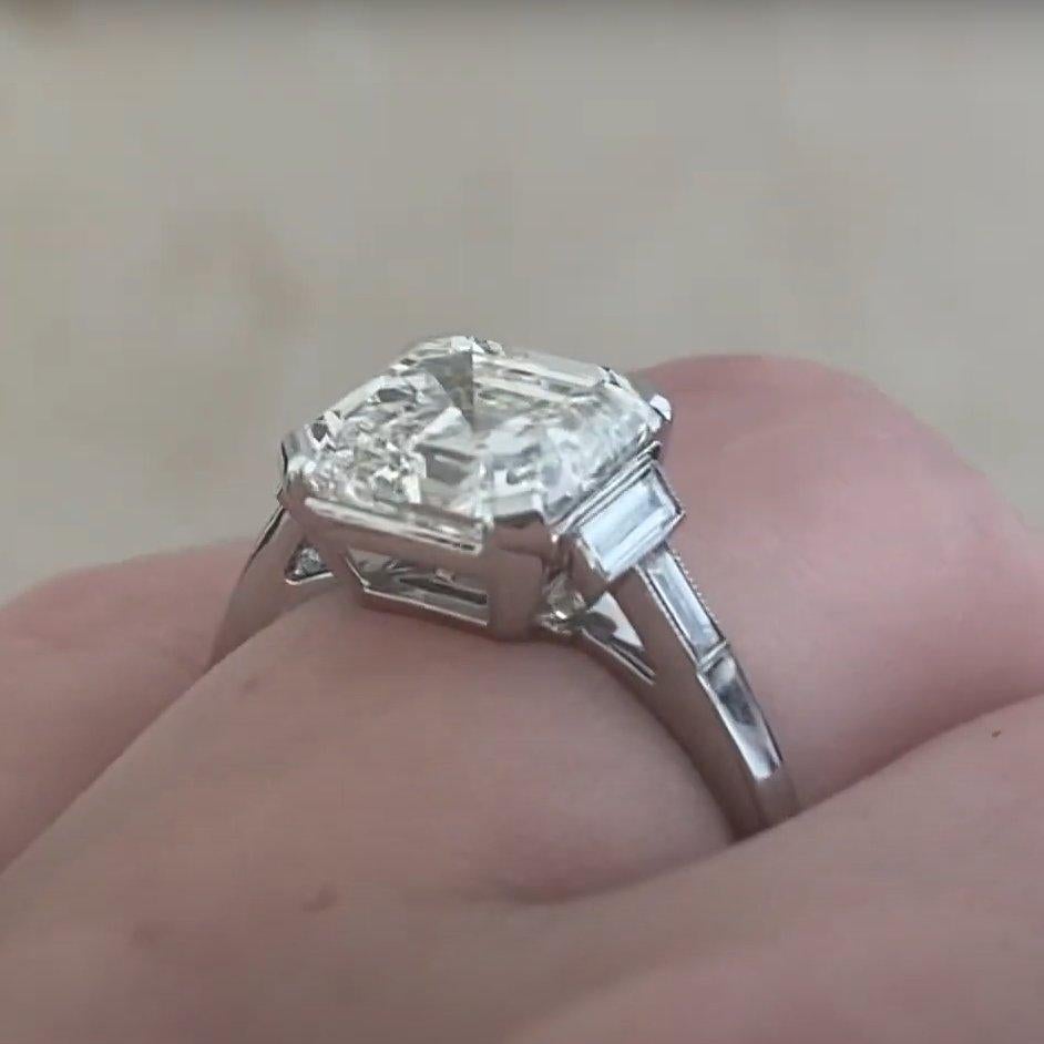 Anillo de compromiso de diamantes talla Asscher (GIA aprox. 3,10 quilates), platino en Excelente estado para la venta en New York, NY