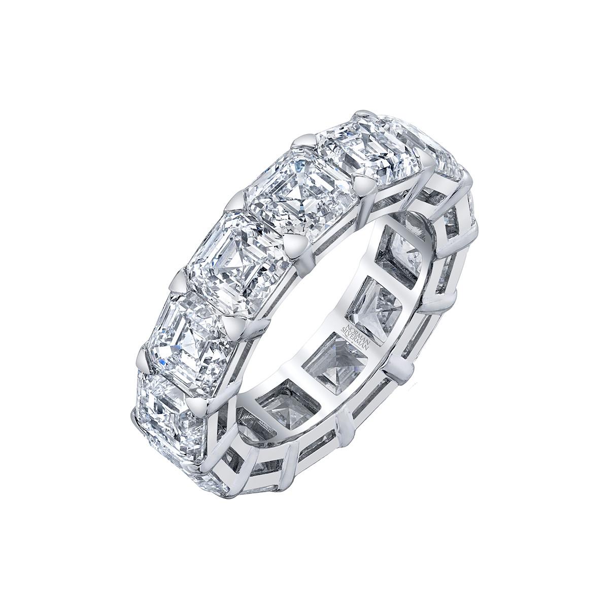 Asscher-Cut Diamond Eternity Band In New Condition In Greenwich, CT