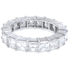 Asscher Cut Diamond Eternity Band Ring 5.07 Carat Platinum Asscher Cut Diamond Eternity Band Ring 5.07 Carat Platinum