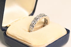 Asscher Cut Diamond Half-Bezel Set Eternity Band (Approx. 4-Carats), Platinum