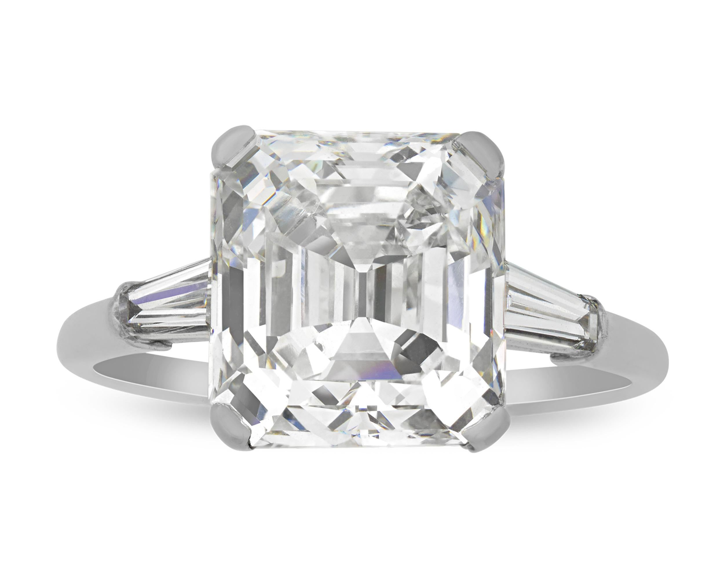 Asscher Cut Asscher-Cut Diamond Ring by Raymond Yard, 6.20 Carats