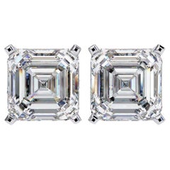 Asscher Cut Diamond Studs, 1/2 Carats TW, 14K Solid Gold, Everyday Studs