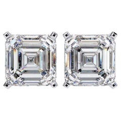 Borchie con diamante taglio Asscher, 1/2 carati TW, oro massiccio 14K, borchie per tutti i giorni