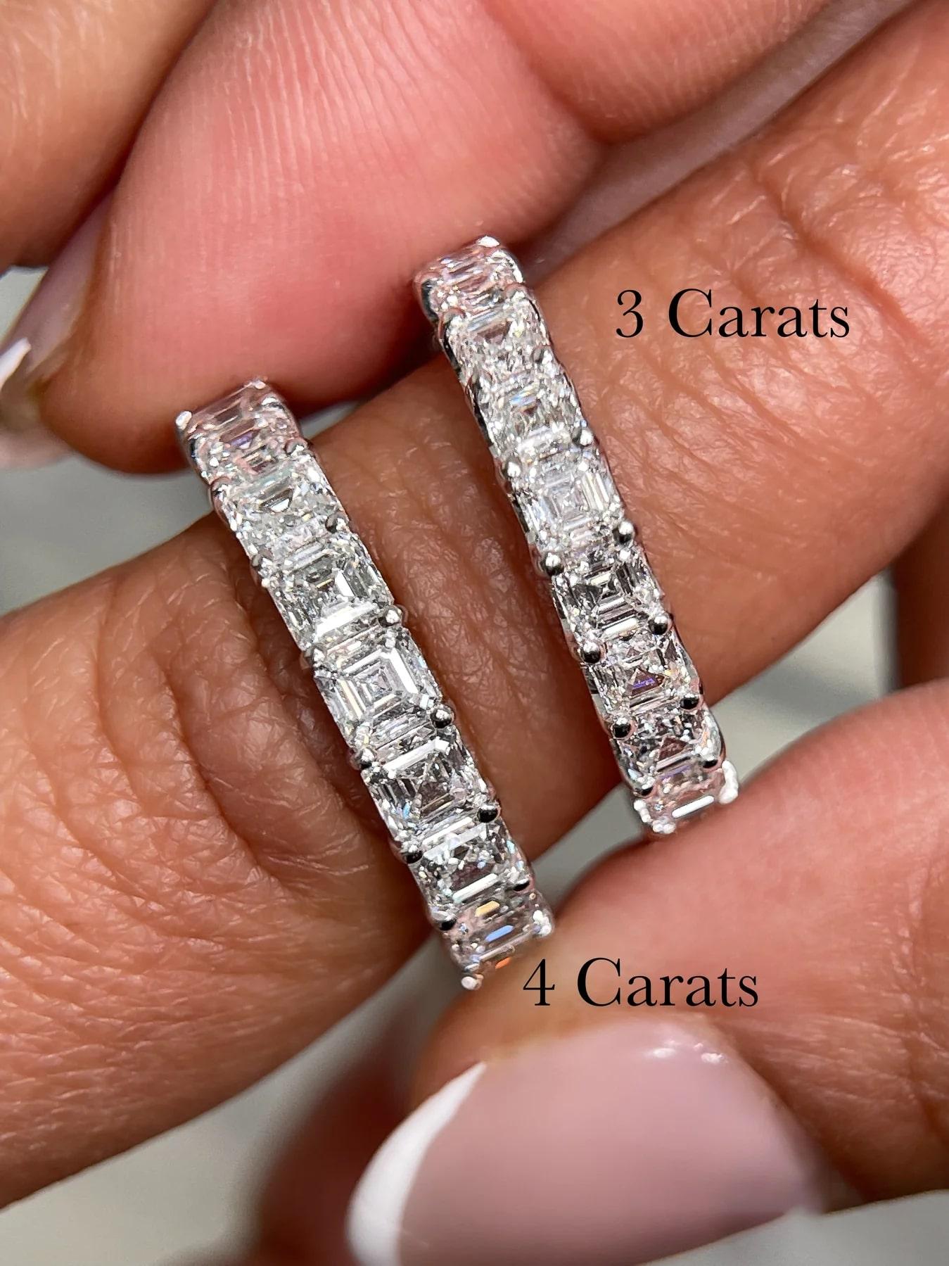 For Sale:  Asscher Cut 14K Gold Eternity Band Ring 5