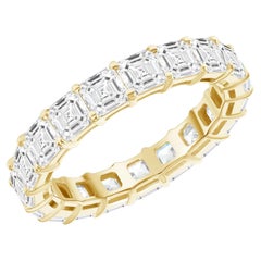 Asscher Cut 14K Gold Eternity Band Ring