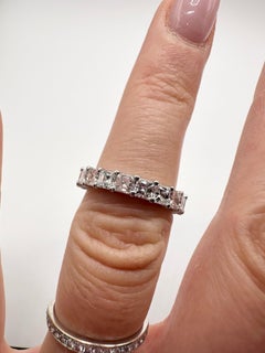 Asscher cut eternity diamond ring 3ct platinum PT950