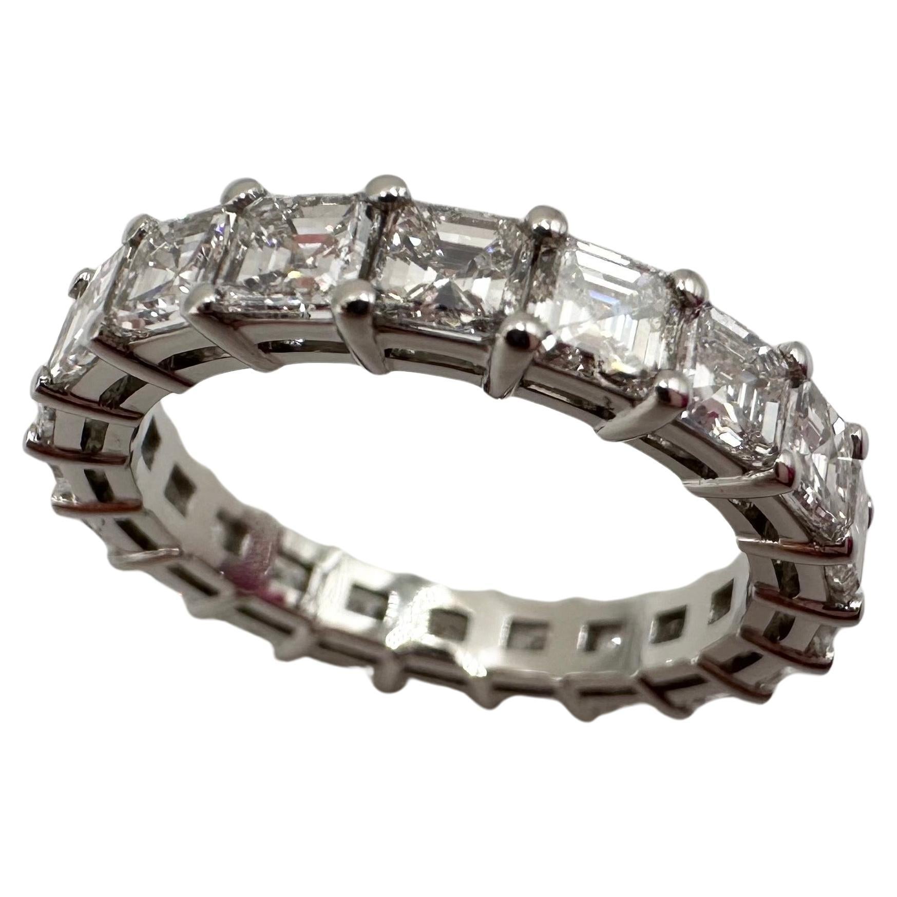 Anillo eternidad diamante corte Asscher 3ct platino PT950