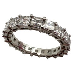 Asscher cut eternity diamond ring 3ct platinum PT950