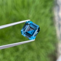 Asscher Cut London Blue Topaz Stone 4.45 Carats Topazstone Topaz Gemstone
