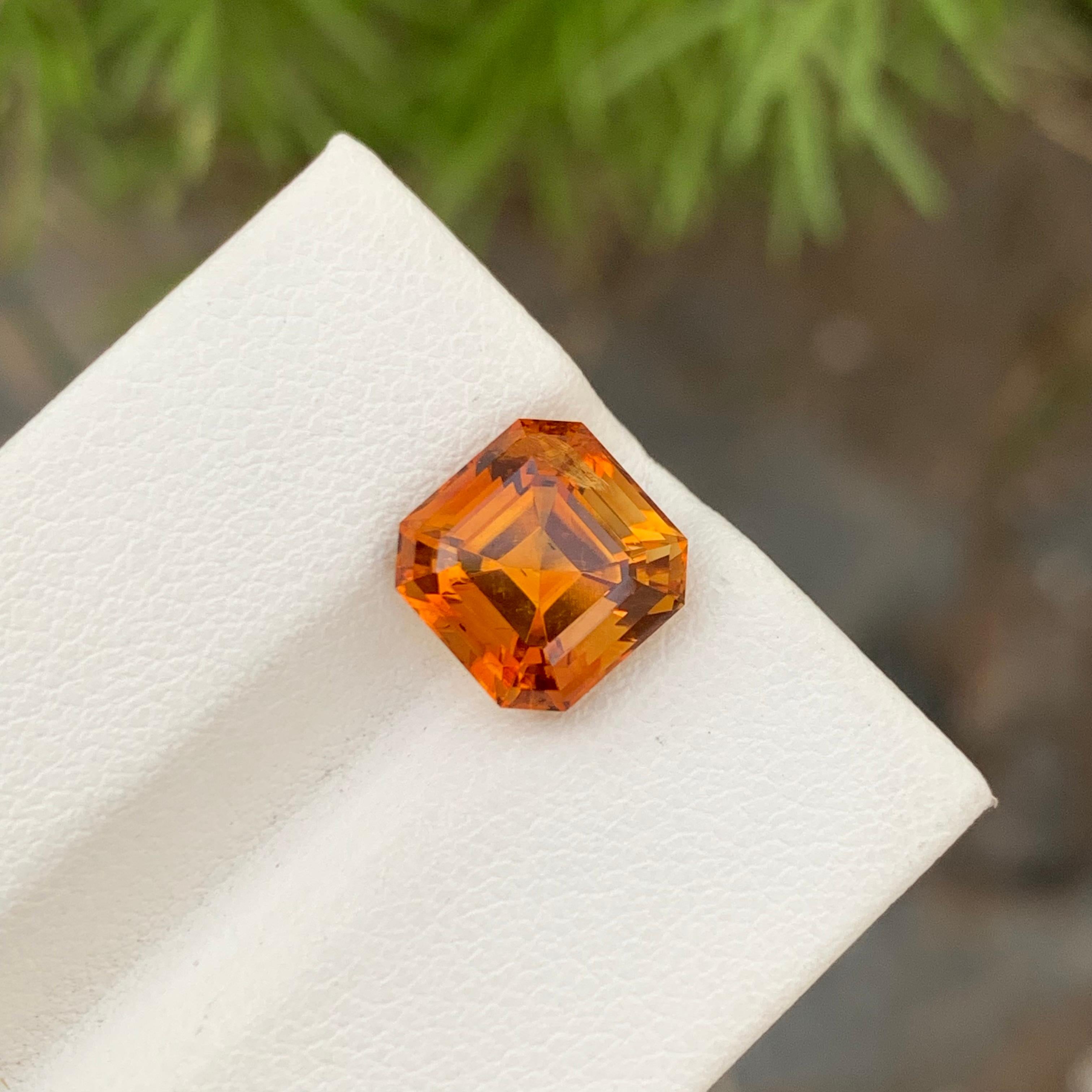Asscher Cut Loose Madeira Citrine Square Shape 3.60 Carats From Brazil  For Sale 5