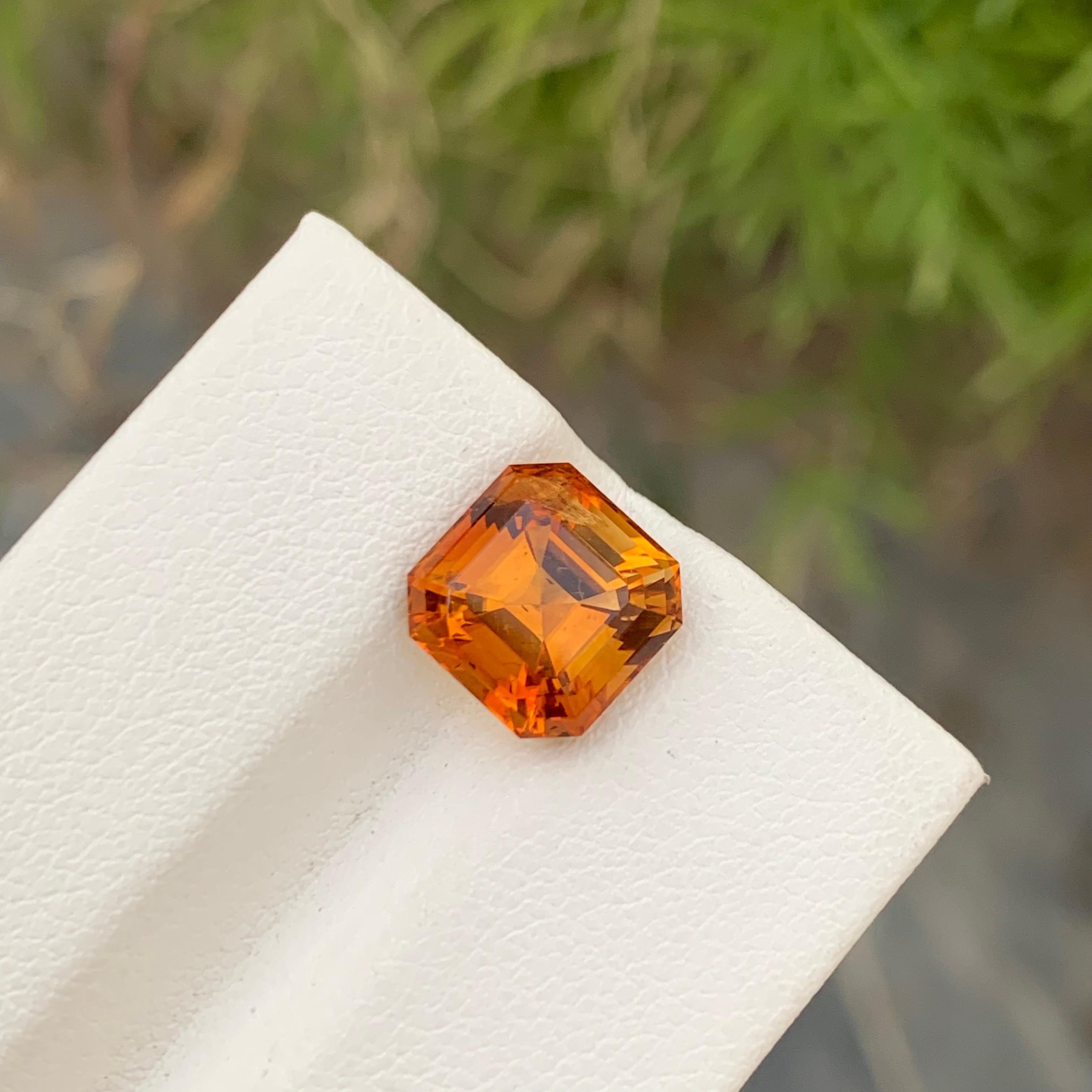 Asscher Cut Loose Madeira Citrine Square Shape 3.60 Carats From Brazil  For Sale 6