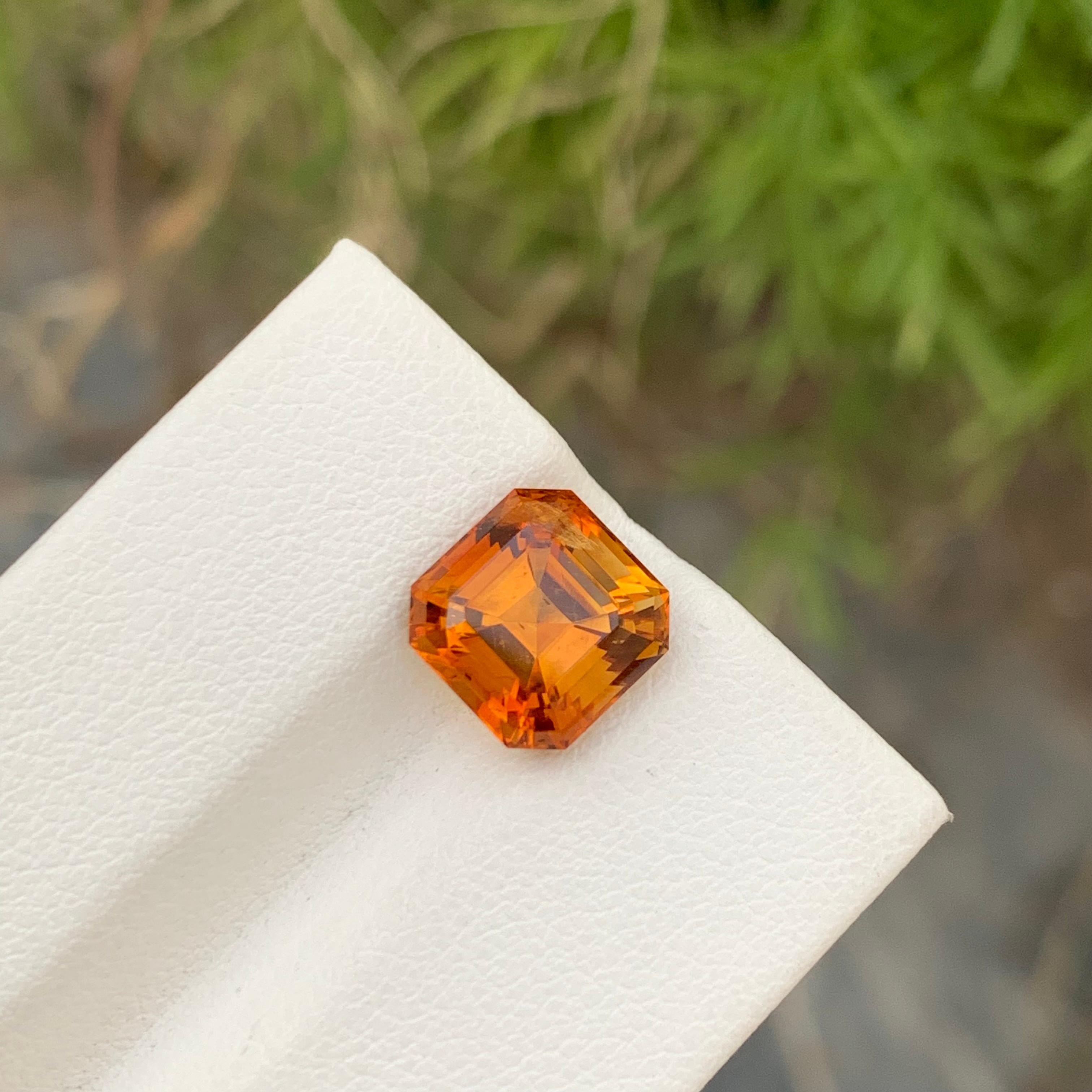 Asscher Cut Loose Madeira Citrine Square Shape 3.60 Carats From Brazil  For Sale 7