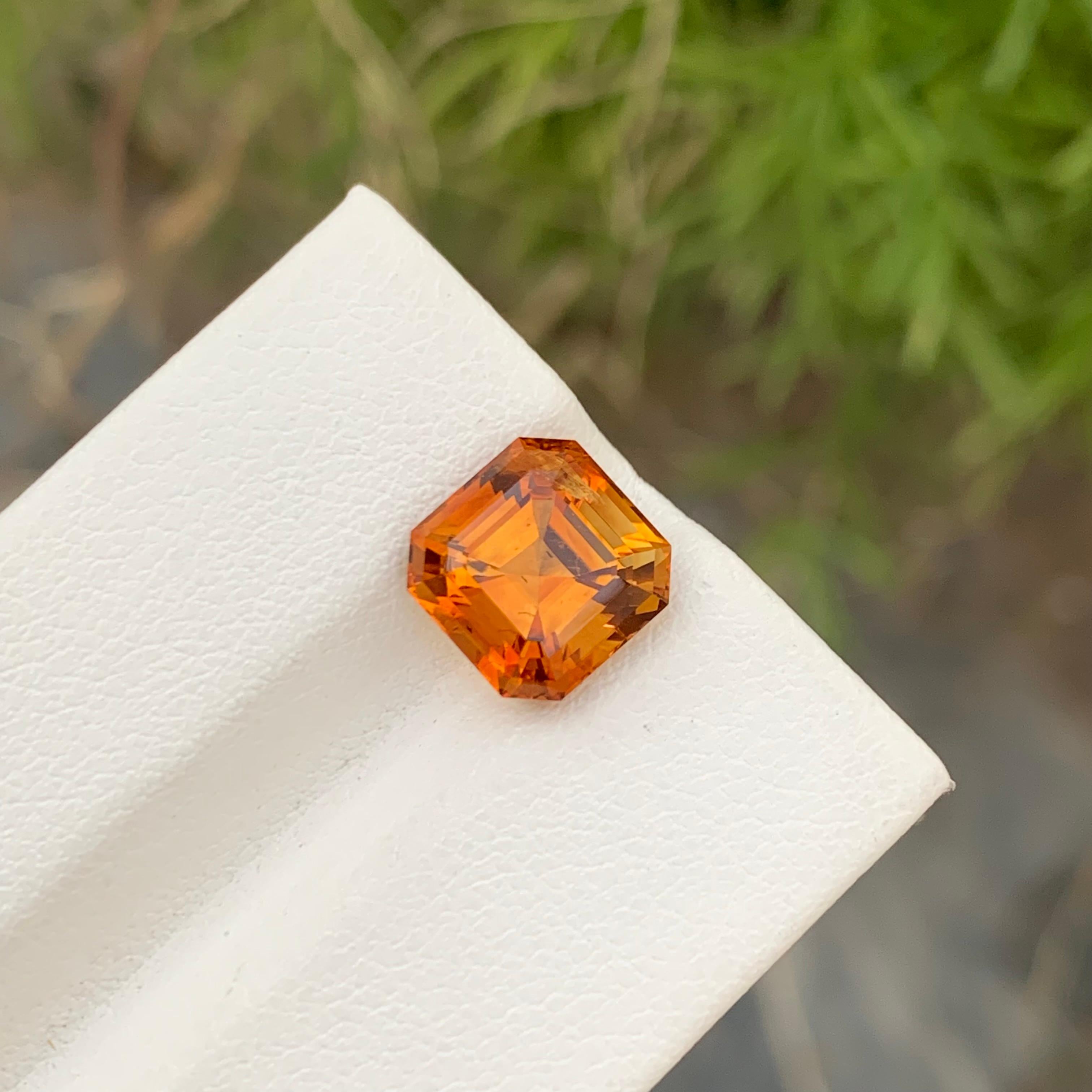 Asscher Cut Loose Madeira Citrine Square Shape 3.60 Carats From Brazil  For Sale 8