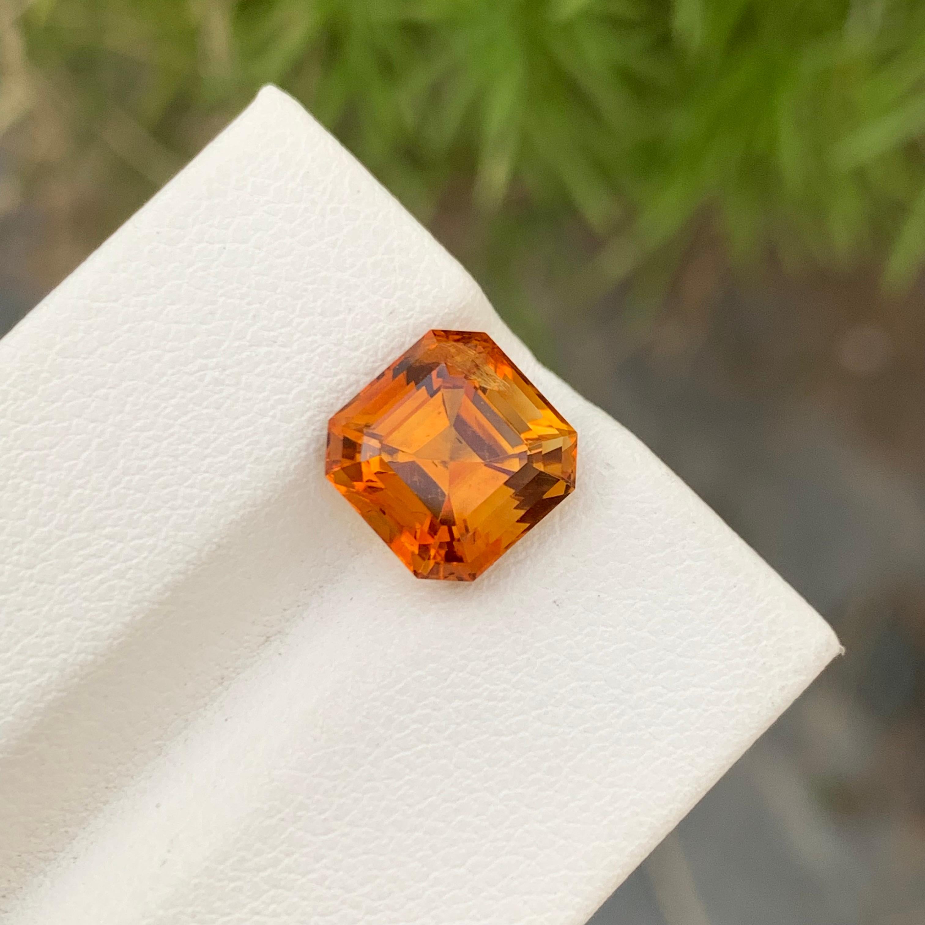 Asscher Cut Loose Madeira Citrine Square Shape 3.60 Carats From Brazil  For Sale 1