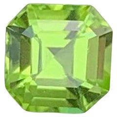 Asscher Cut Peridot Gemstone: Natural August Birthstone, Pakistan 0.90 carats