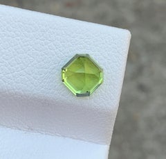 Asscher Cut Peridot Gemstone: Natural August Birthstone, Pakistan (0.94 carats)