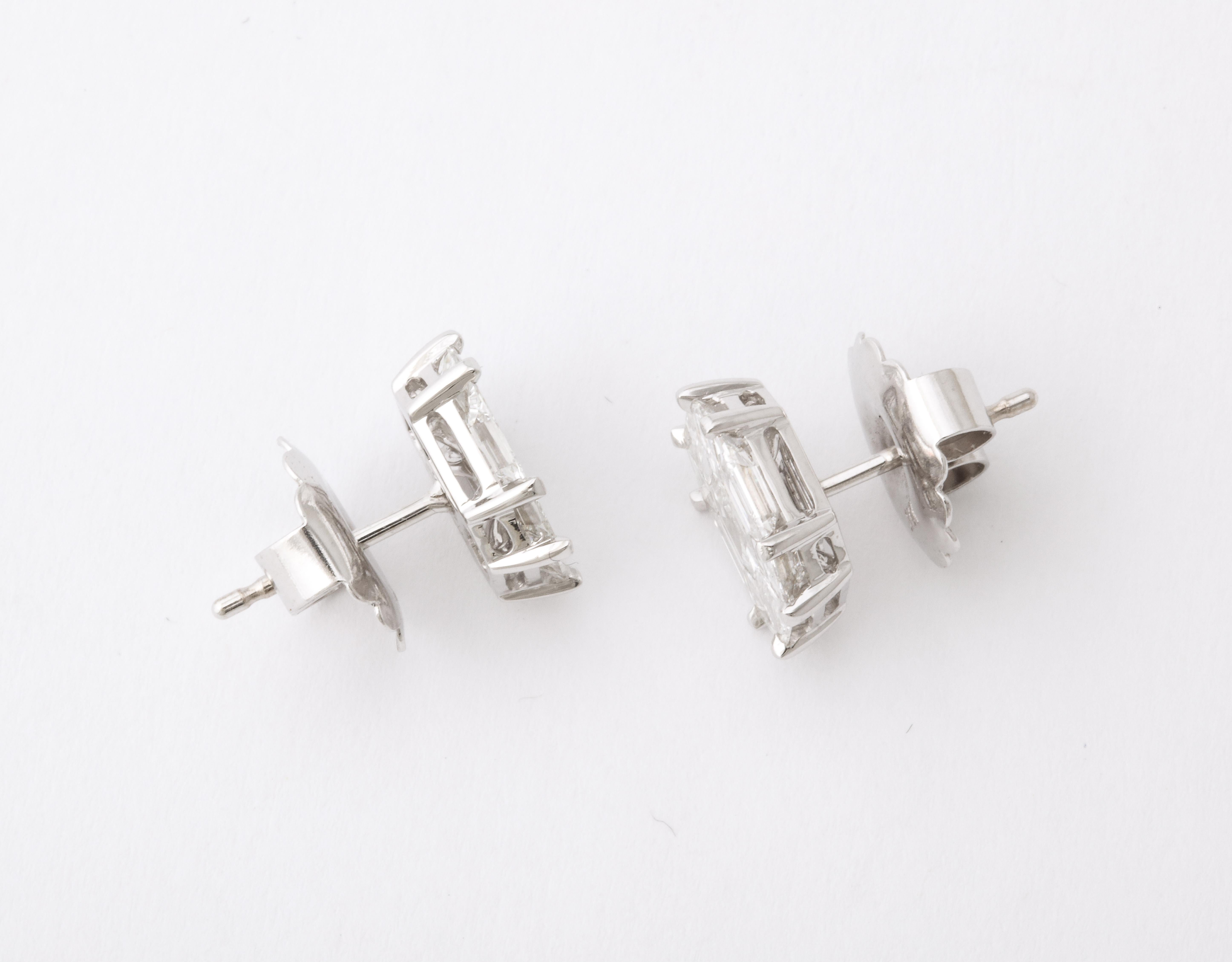 Asscher Cut Stud Earrings Illusion Set en vente 1