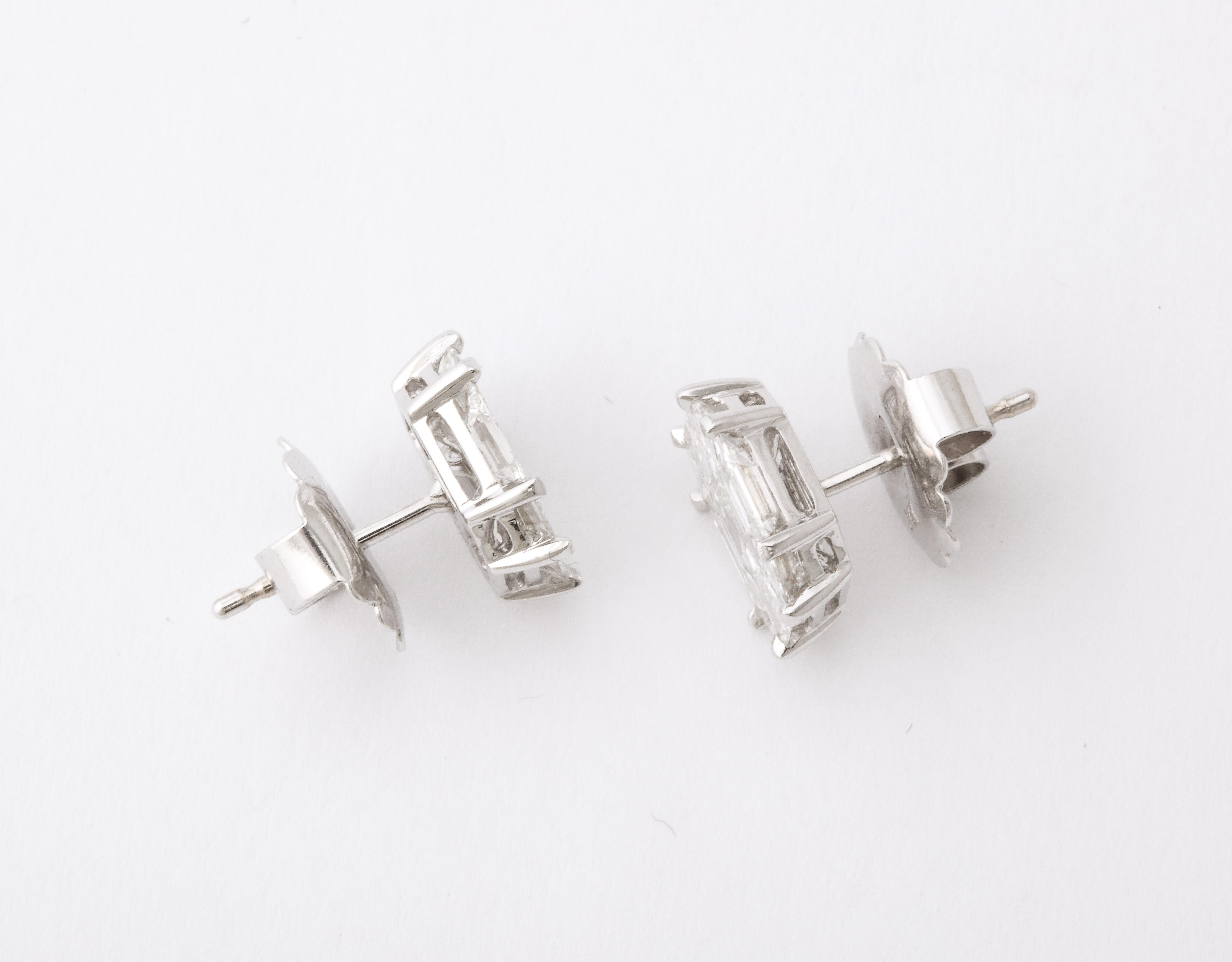 Asscher Cut Stud Earrings Illusion Set For Sale 1